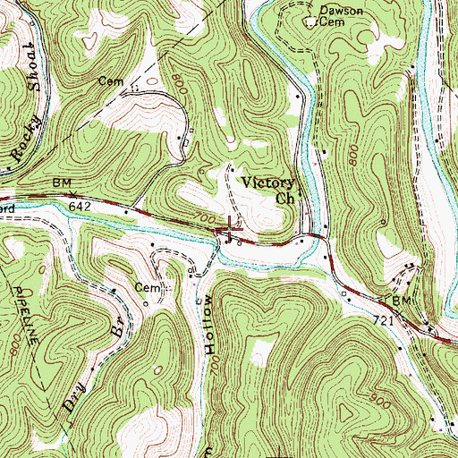 Topographic Map of Carney (historical), WV