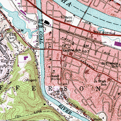 Topographic Map of Colcord House, WV