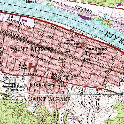 Topographic Map of Community Chapel, WV