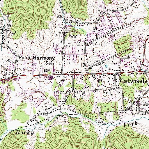 Topographic Map of Community Chapel Church, WV