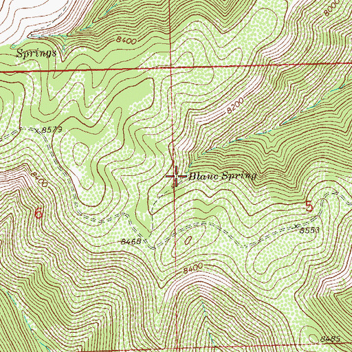 Topographic Map of Blanc Spring, CO