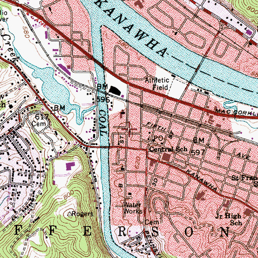 Topographic Map of First Methodist Episcopal Church, WV