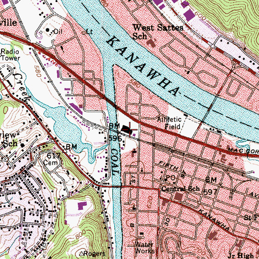Topographic Map of Gateway Shopping Center, WV