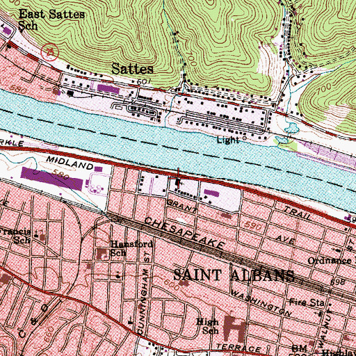 Topographic Map of Grace Baptist Temple, WV