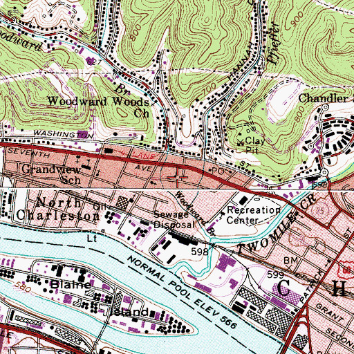Topographic Map of Holiness Church of Christ, WV