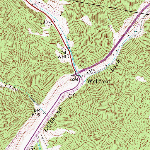 Topographic Map of Interchange 19, WV