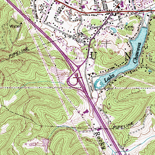 Topographic Map of Interchange 47, WV