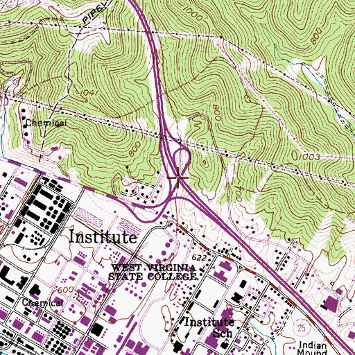 Topographic Map of Interchange 50, WV