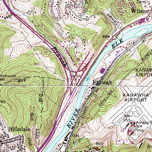 Topographic Map of Interchange 104, WV