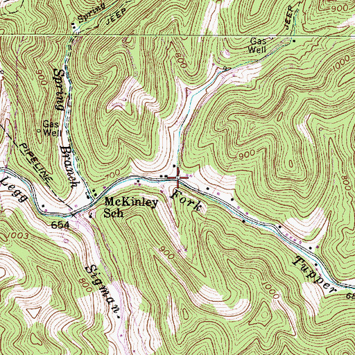 Topographic Map of Legg, WV