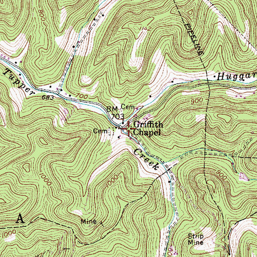 Topographic Map of Legg School (historical), WV