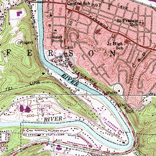 Topographic Map of Lock House Number 1, WV