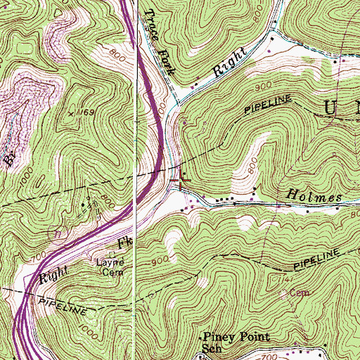 Topographic Map of Miller School (historical), WV