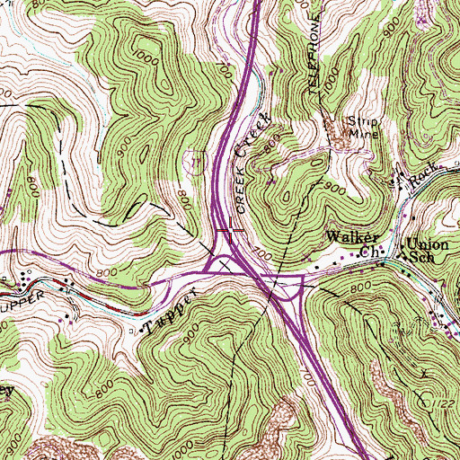 Topographic Map of Morgan Chapel (historical), WV