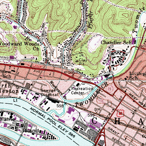 Topographic Map of North Side Church of the Nazarene, WV
