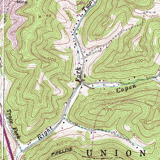Topographic Map of Patton School (historical), WV
