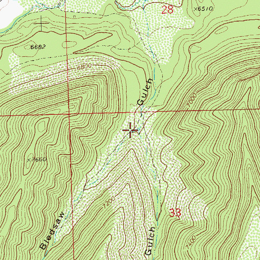 Topographic Map of Piling Gulch, CO