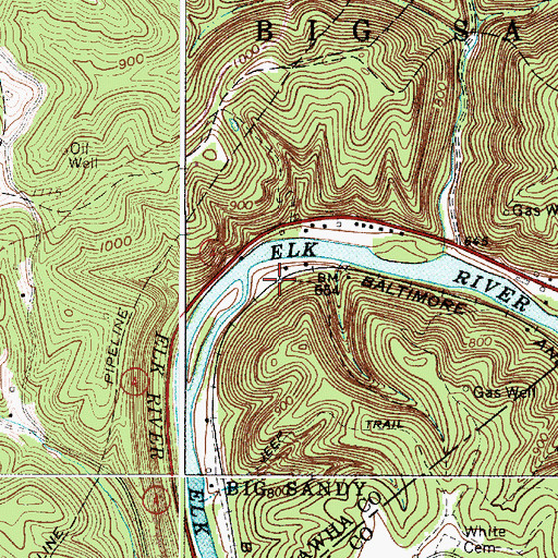 Topographic Map of Rand (historical), WV