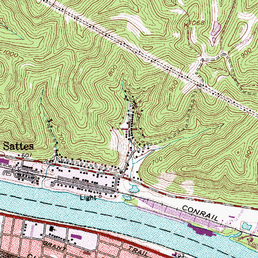 Topographic Map of Riverdale Acres, WV