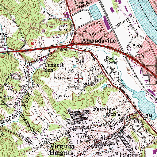 Topographic Map of Roseville Addition, WV