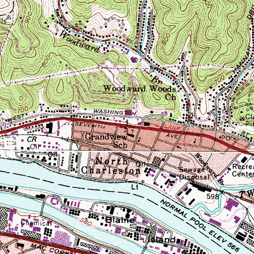Topographic Map of Saint James Episcopal Church, WV