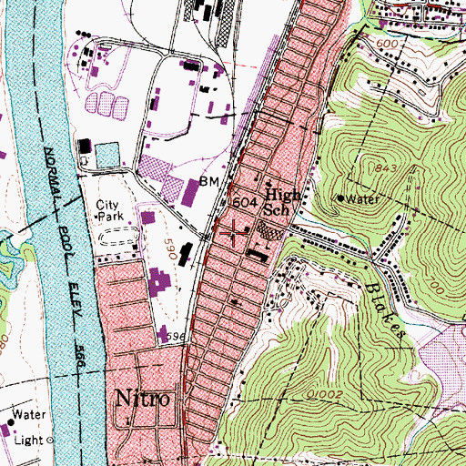 Topographic Map of Saint Paul's United Methodist Church, WV