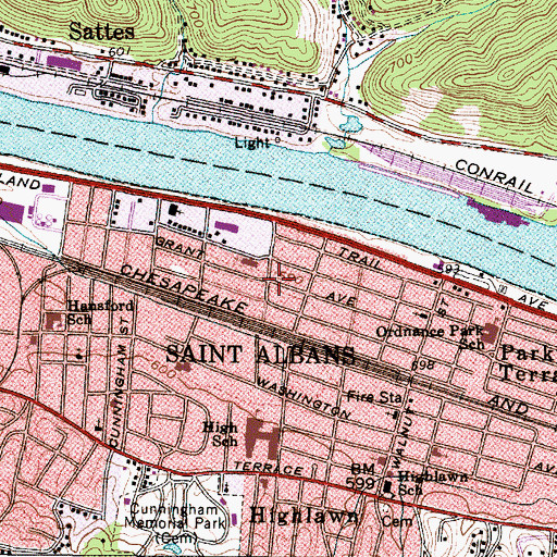 Topographic Map of Saint Peters United Methodist Church, WV