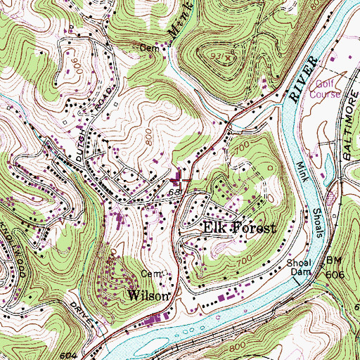 Topographic Map of Shoals Elementary School, WV