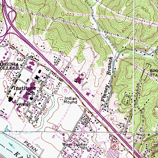 Topographic Map of State Police Academy, WV