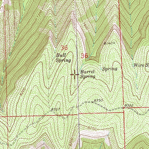 Topographic Map of Barrel Spring, CO