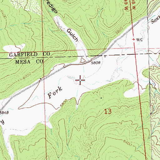 Topographic Map of Pedigo Gulch, CO