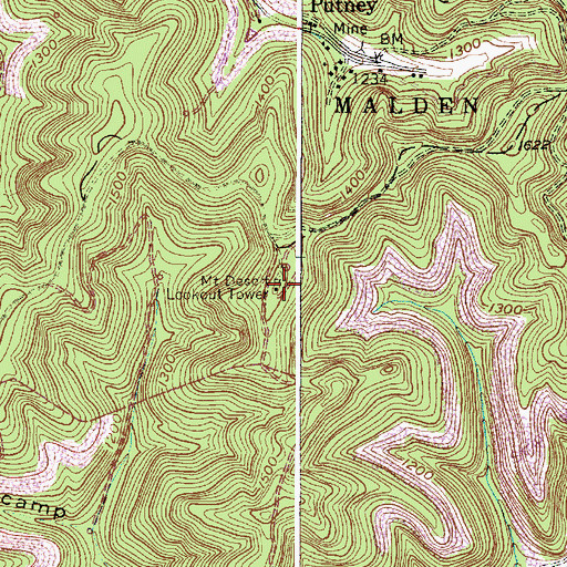 Topographic Map of Mount Desert, WV