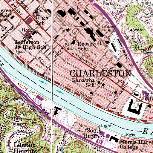 Topographic Map of East End Historic District, WV