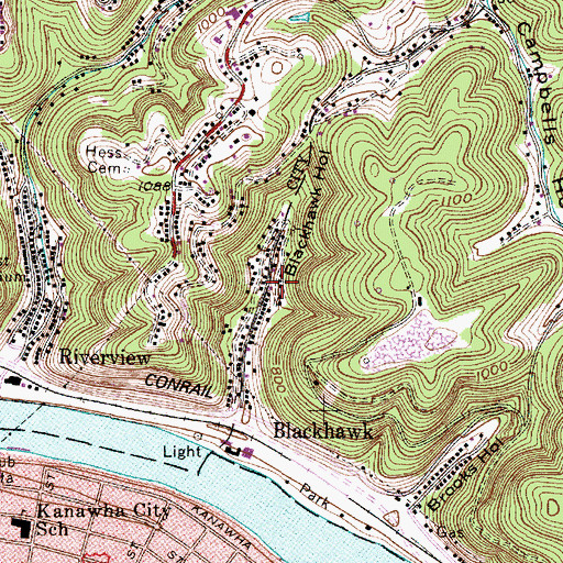 Topographic Map of East Point Apostolic Church, WV