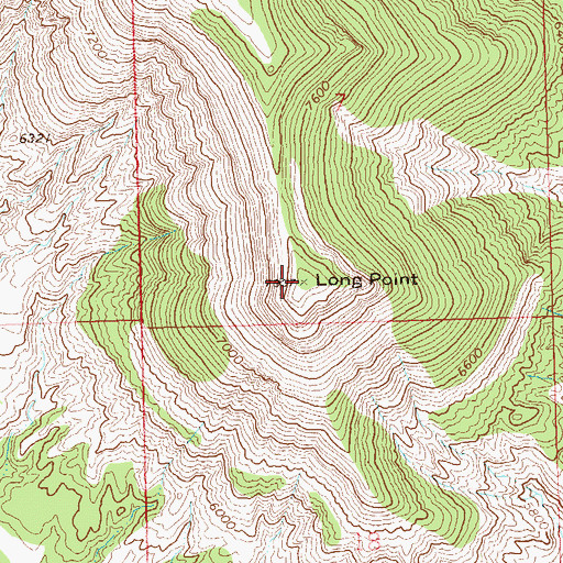 Topographic Map of Long Point, CO