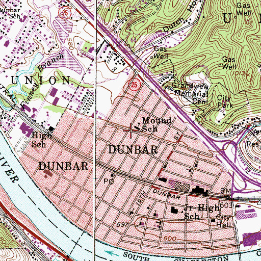Topographic Map of Fairlawn Baptist Church, WV