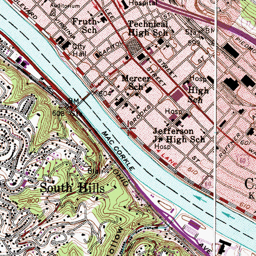 Topographic Map of Fort Lee (historical), WV