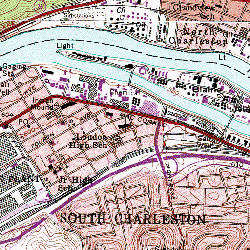Topographic Map of Gateways Shopping Center (historical), WV