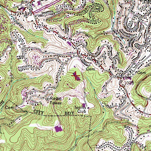 Topographic Map of George Washington High School, WV