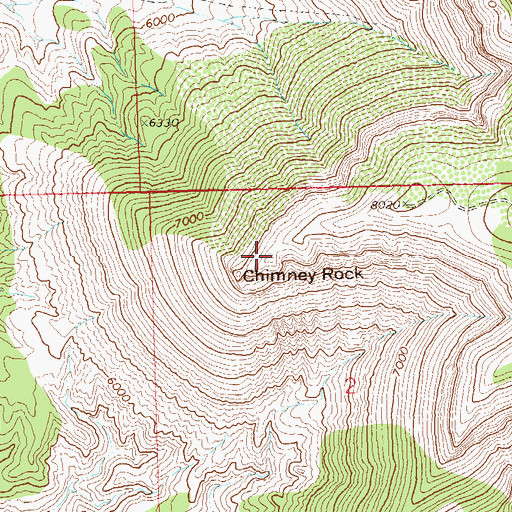 Topographic Map of Chimney Rock, CO
