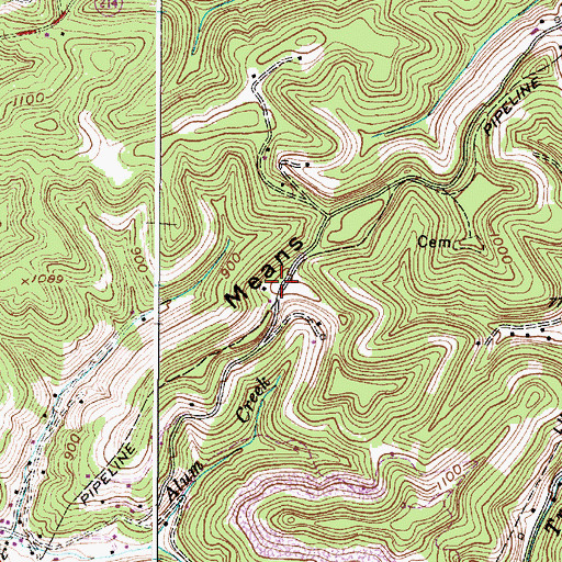 Topographic Map of Grandview School (historical), WV