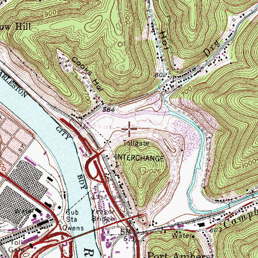 Topographic Map of Interchange 96, WV