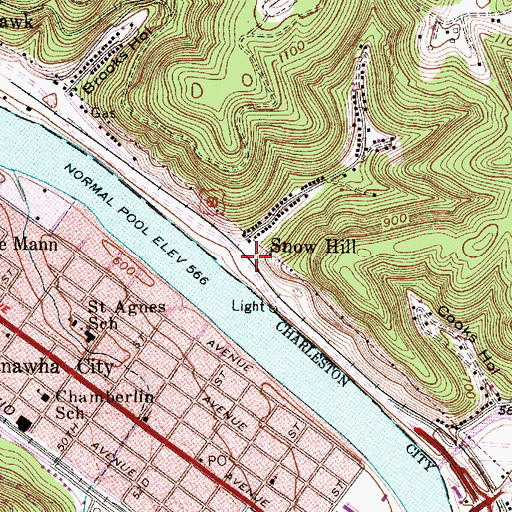 Topographic Map of Interchange 97, WV