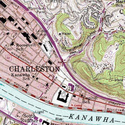 Topographic Map of Interchange 99, WV