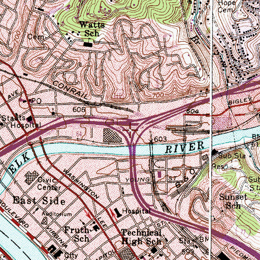 Topographic Map of Interchange 101, WV