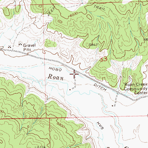 Topographic Map of Hobo Ditch, CO