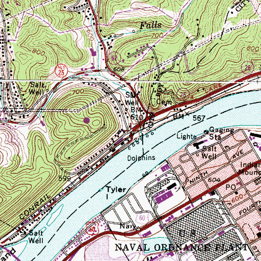 Topographic Map of Mound (historical), WV