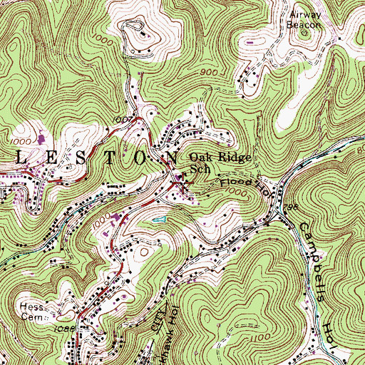 Topographic Map of Oakridge Bible Church, WV