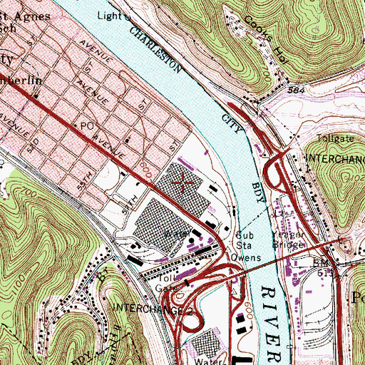 Topographic Map of Owens Industrial Park, WV