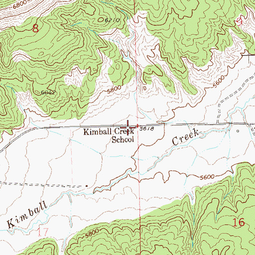 Topographic Map of Kimball Creek School, CO